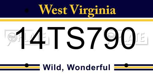 14TS790 West Virginia License Plate