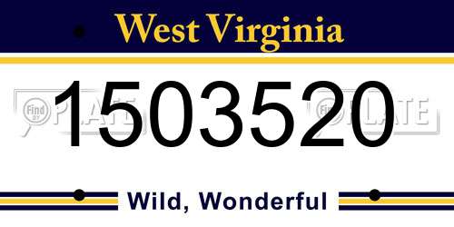1503520 West Virginia License Plate