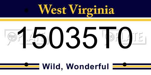 15035T0 West Virginia License Plate