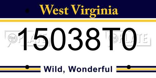 15038T0 West Virginia License Plate