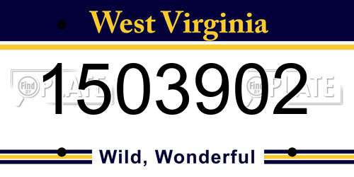 1503902 West Virginia License Plate