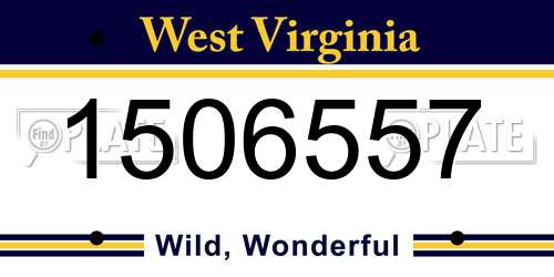 1506557 West Virginia License Plate