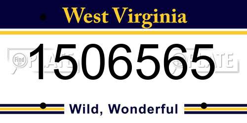 1506565 West Virginia License Plate