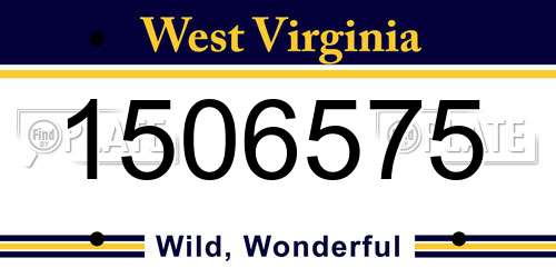 1506575 West Virginia License Plate