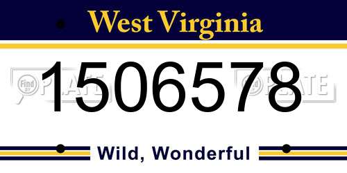 1506578 West Virginia License Plate