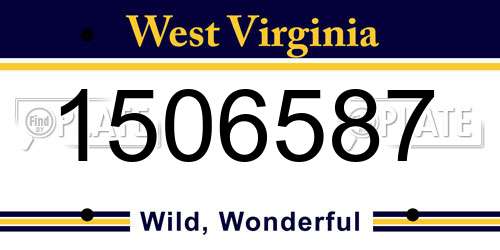 1506587 West Virginia License Plate