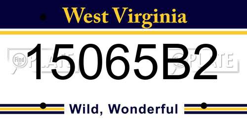 15065B2 West Virginia License Plate