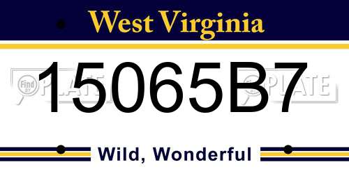 15065B7 West Virginia License Plate