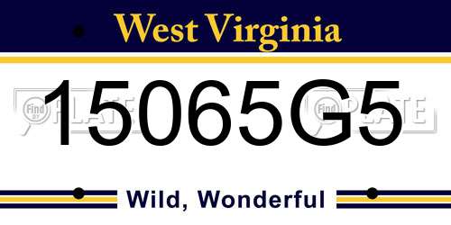 15065G5 West Virginia License Plate