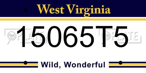 15065T5 West Virginia License Plate