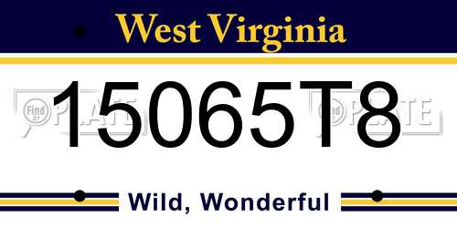 15065T8 West Virginia License Plate