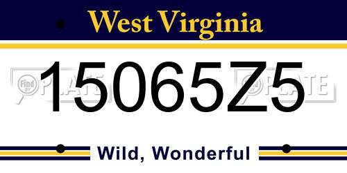 15065Z5 West Virginia License Plate