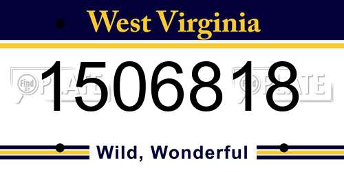 1506818 West Virginia License Plate