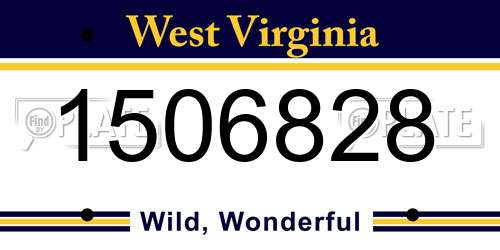 1506828 West Virginia License Plate