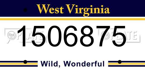 1506875 West Virginia License Plate