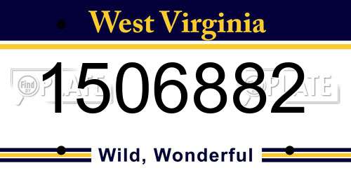 1506882 West Virginia License Plate