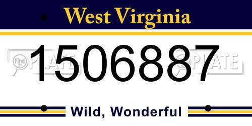 1506887 West Virginia License Plate