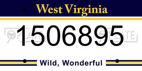 1506895 West Virginia License Plate