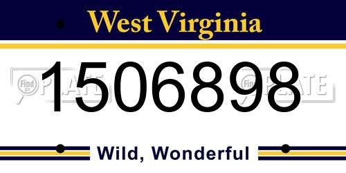 1506898 West Virginia License Plate