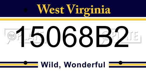 15068B2 West Virginia License Plate