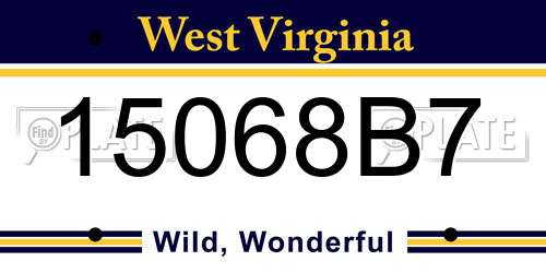 15068B7 West Virginia License Plate