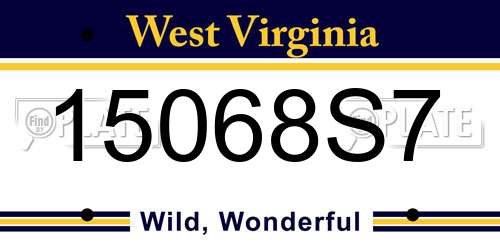 15068S7 West Virginia License Plate