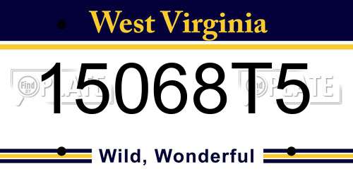 15068T5 West Virginia License Plate