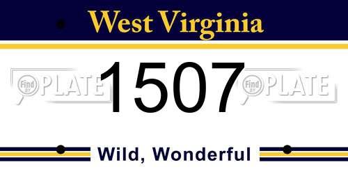 1507 West Virginia License Plate