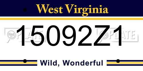 15092Z1 West Virginia License Plate