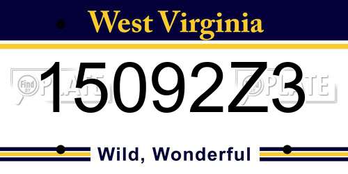 15092Z3 West Virginia License Plate