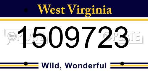 1509723 West Virginia License Plate