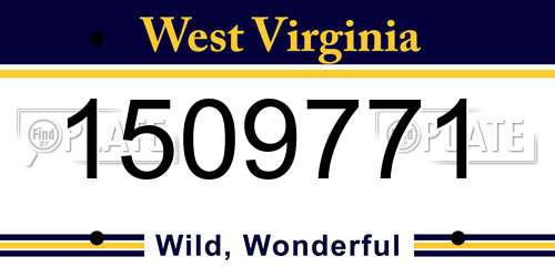 1509771 West Virginia License Plate
