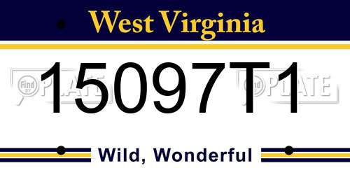 15097T1 West Virginia License Plate