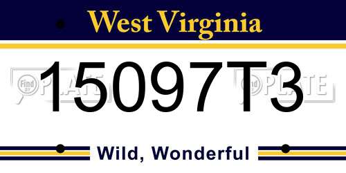 15097T3 West Virginia License Plate