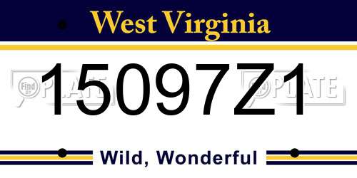 15097Z1 West Virginia License Plate