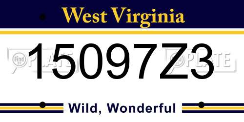 15097Z3 West Virginia License Plate