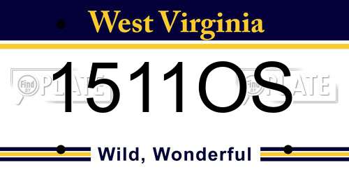 1511OS West Virginia License Plate