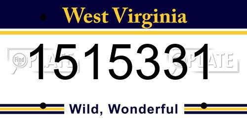 1515331 West Virginia License Plate
