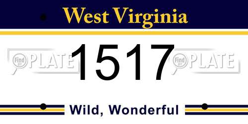 1517 West Virginia License Plate