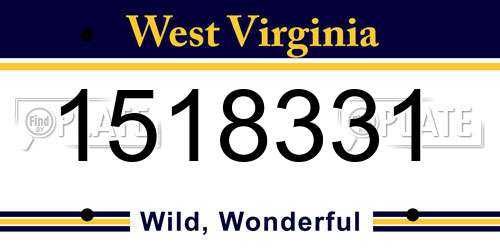 1518331 West Virginia License Plate