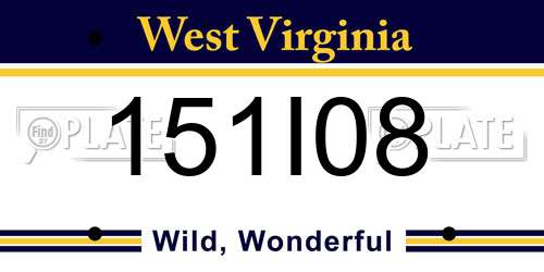 151I08 West Virginia License Plate
