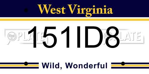 151ID8 West Virginia License Plate