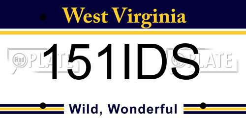 151IDS West Virginia License Plate