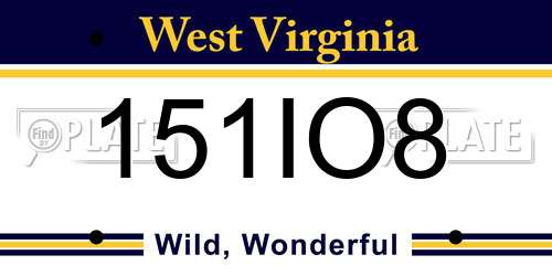 151IO8 West Virginia License Plate