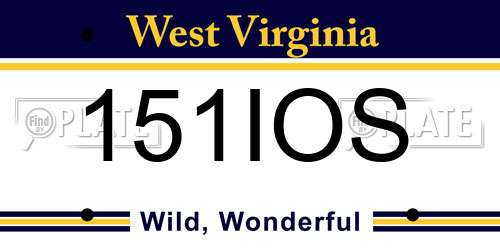 151IOS West Virginia License Plate