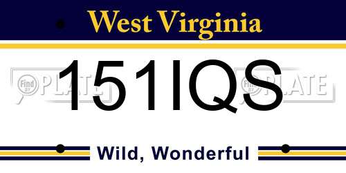 151IQS West Virginia License Plate