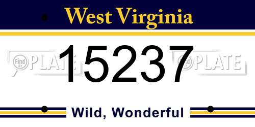 15237 West Virginia License Plate