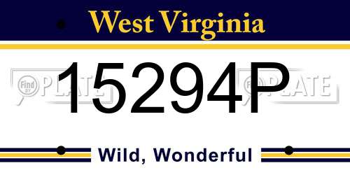 15294P West Virginia License Plate