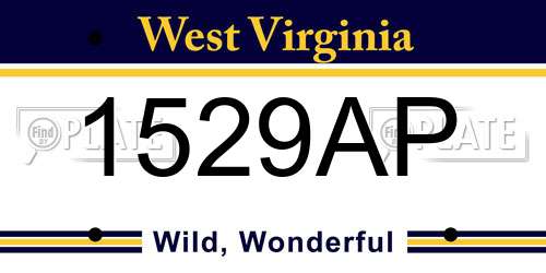 1529AP West Virginia License Plate