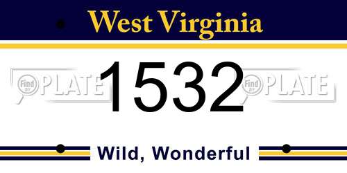 1532 West Virginia License Plate